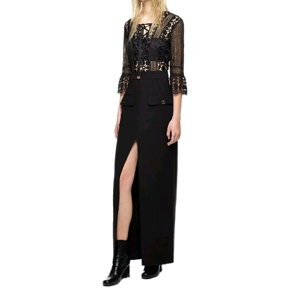 Self-Portrait Black Lace Long Sleeve Dress